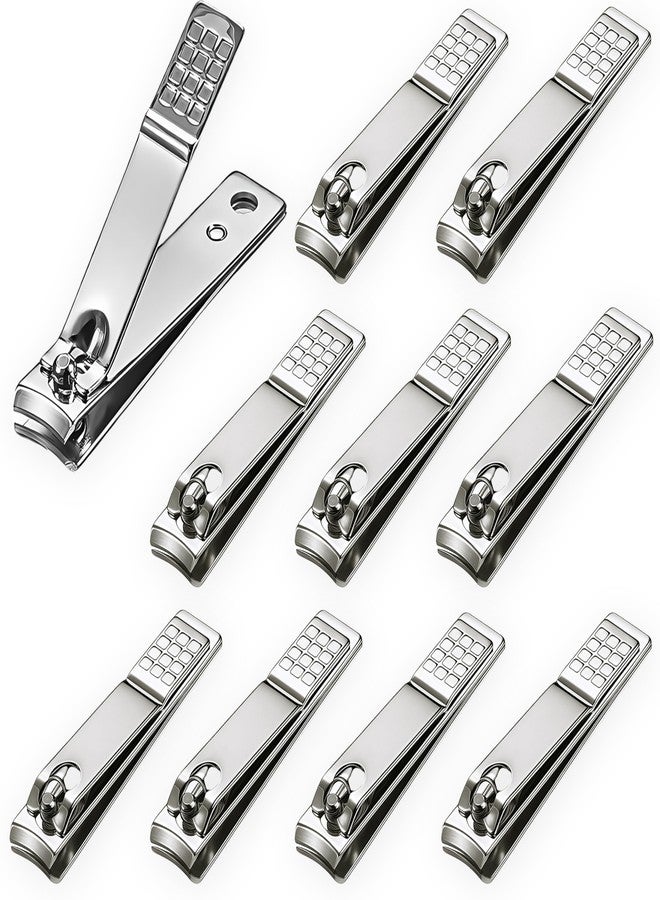 AVERZELLA 10-Pack Toenail Clippers Nail Clippers Bulk, Fingernail Toenail Clippers Pack Travel Size, Stainless Steel Edgy Nail Clippers Curved Edge for Men Women Homeless Care Supplies (Silver) - Image 1